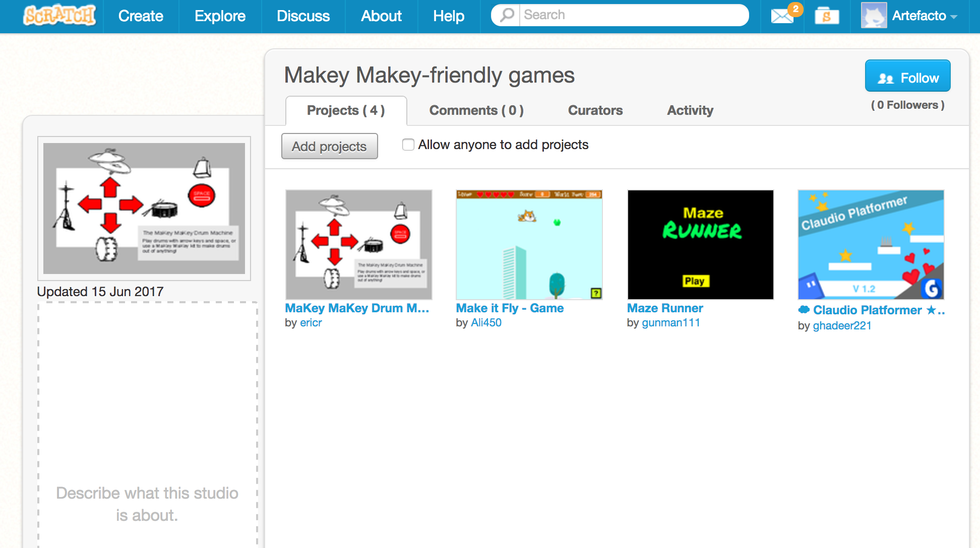 Makey Makey game screen