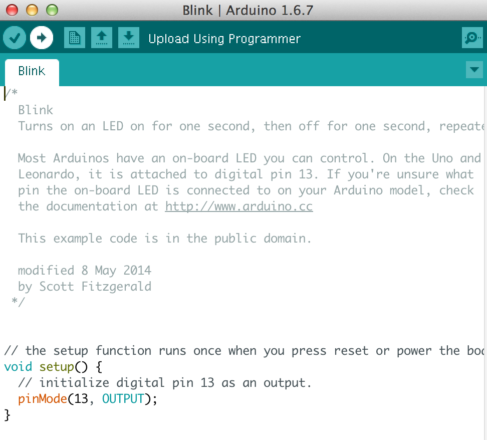 Upload to arduino board