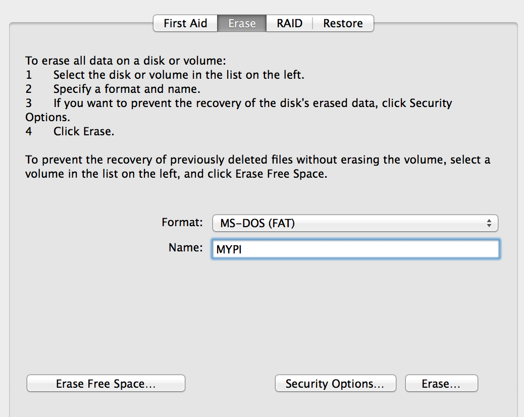 Formatting an SD Card