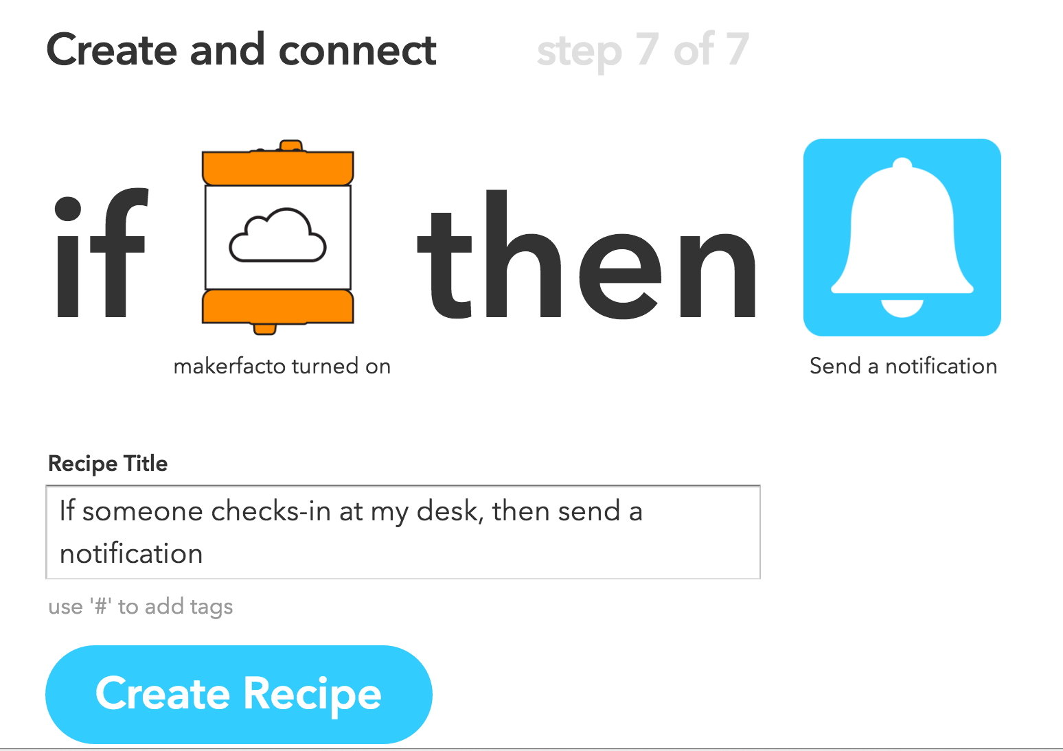 IFTTT create a recipe