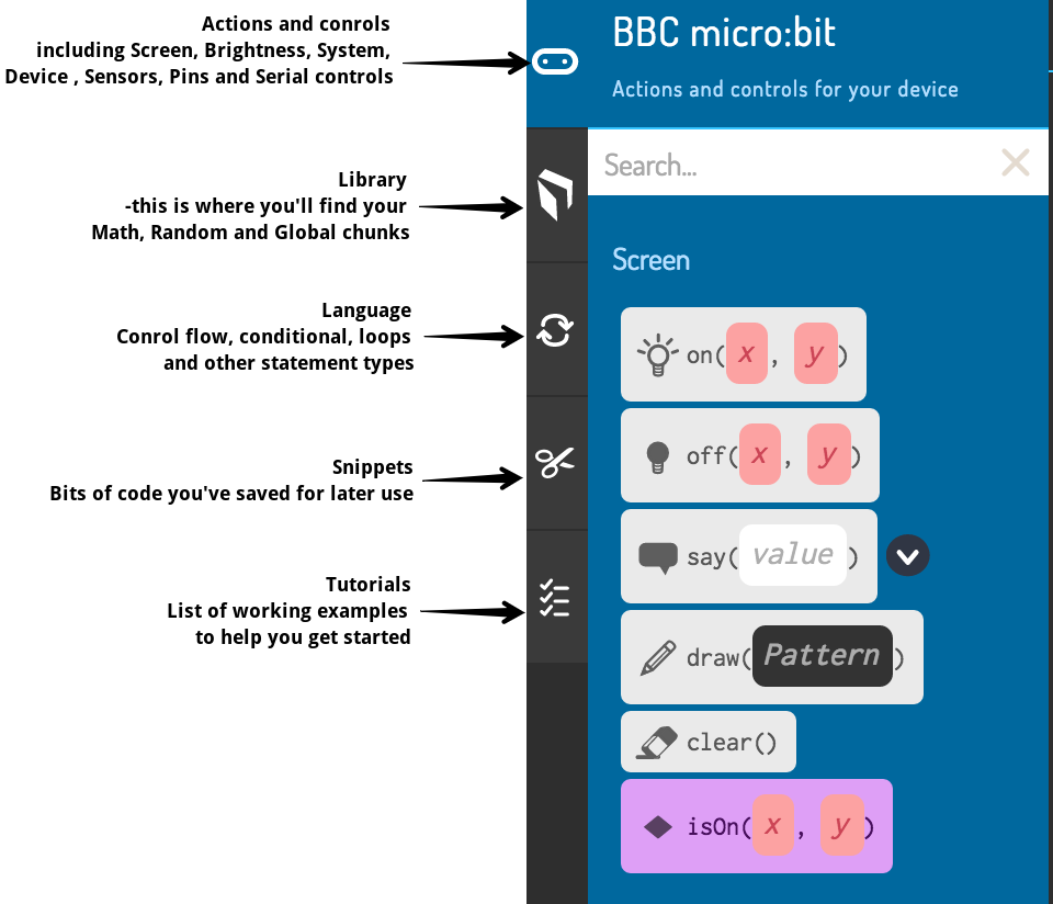 Microbit CK menu annotated