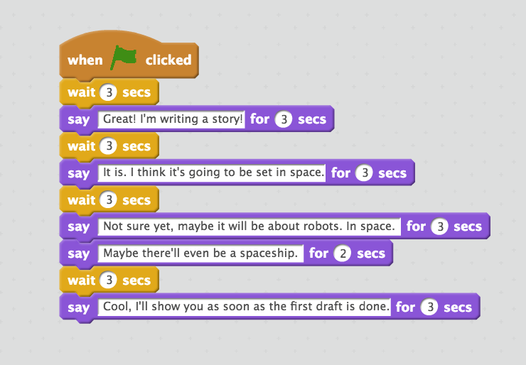 LibraryMakers - Create a conversation with Scratch