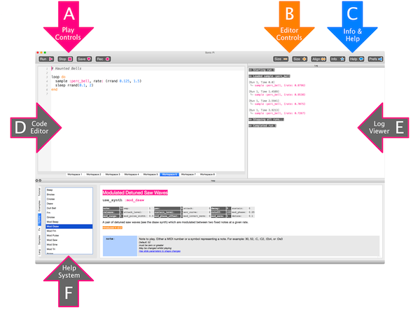 Sonic Pi interface